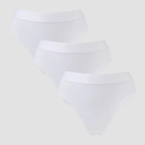 MP Women's Mid Rise Thong (3 Pack) - White - Size M