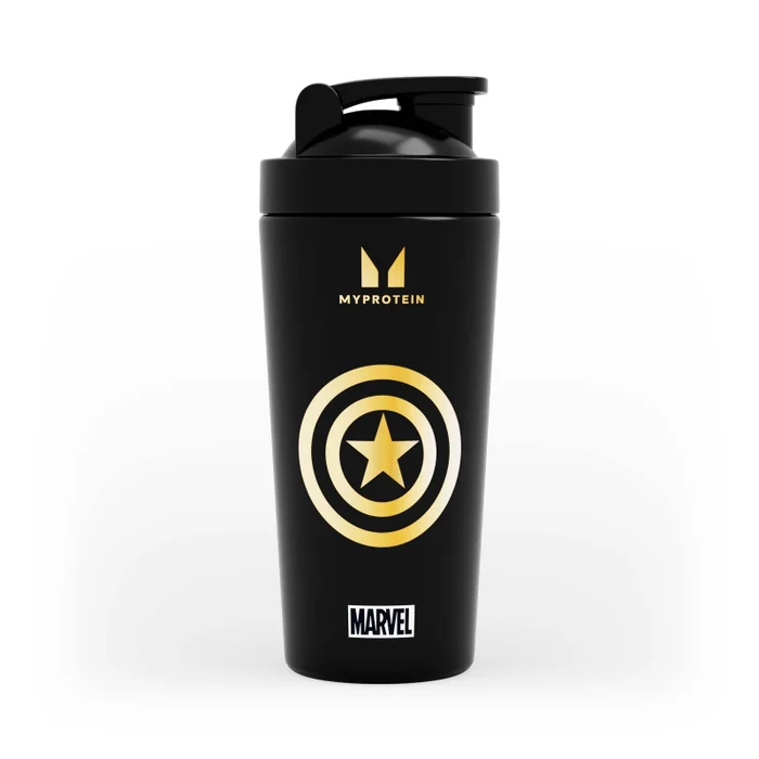 Myprotein X Sportshaker Captain America Plastic Shaker - Black