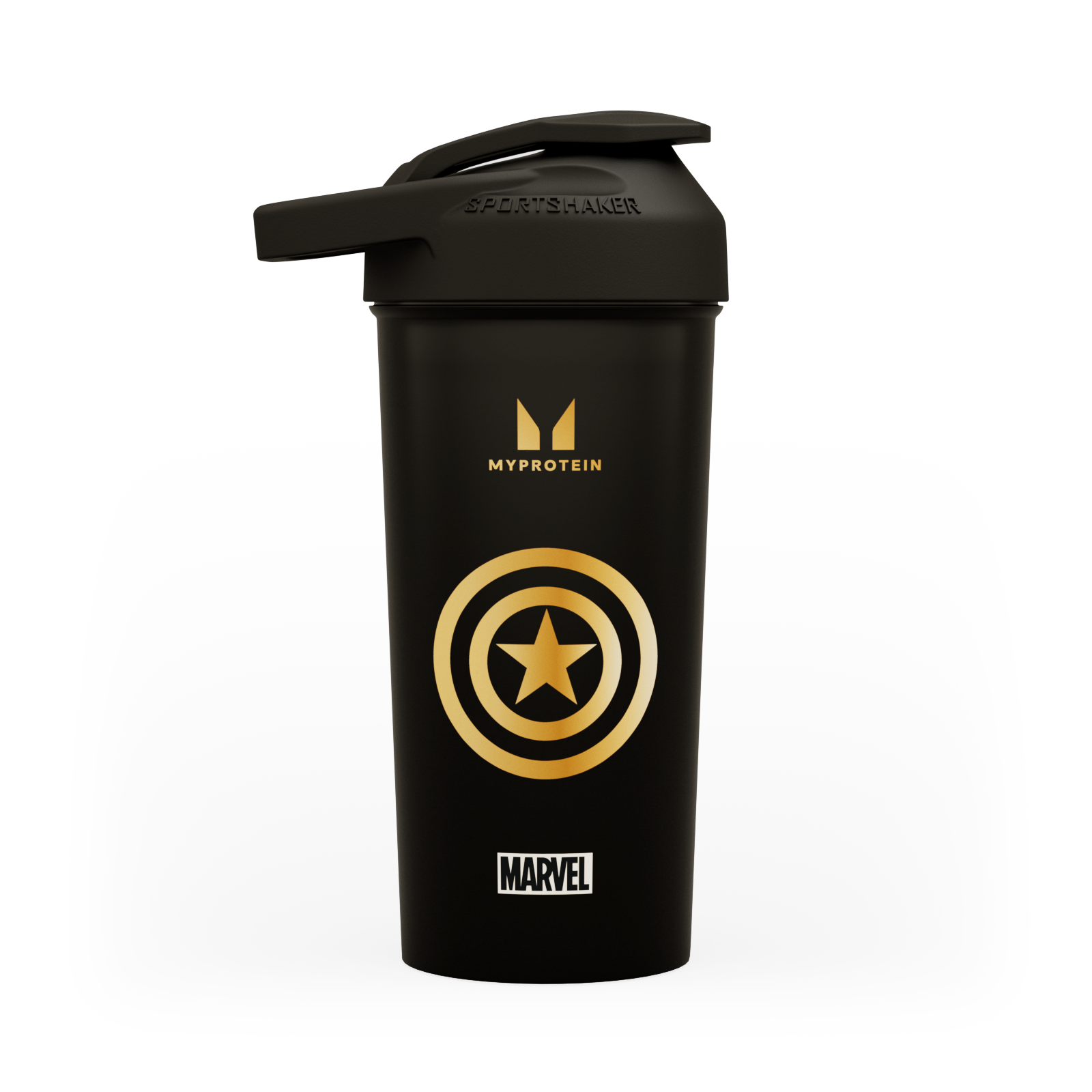 Myprotein X Sportshaker Captain America Plastic Shaker - Black Image 1