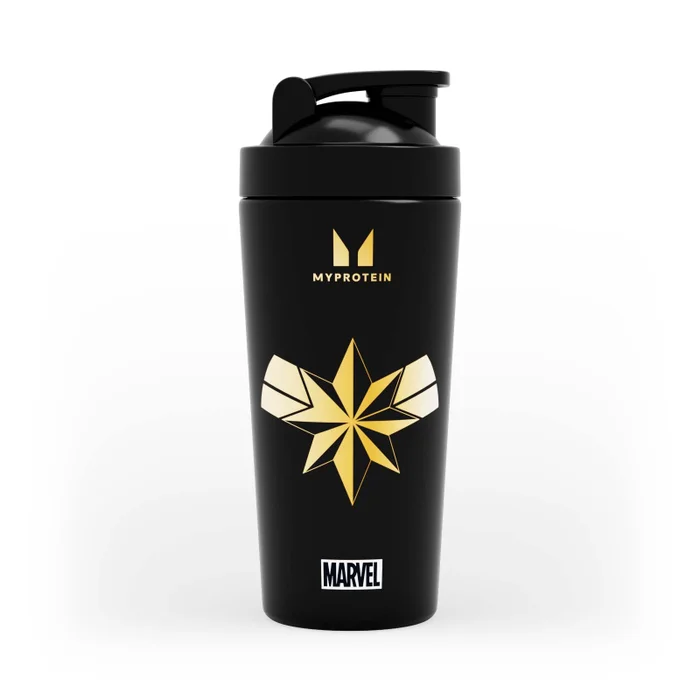 Myprotein X Sportshaker Captain Marvel Plastic Shaker - Black