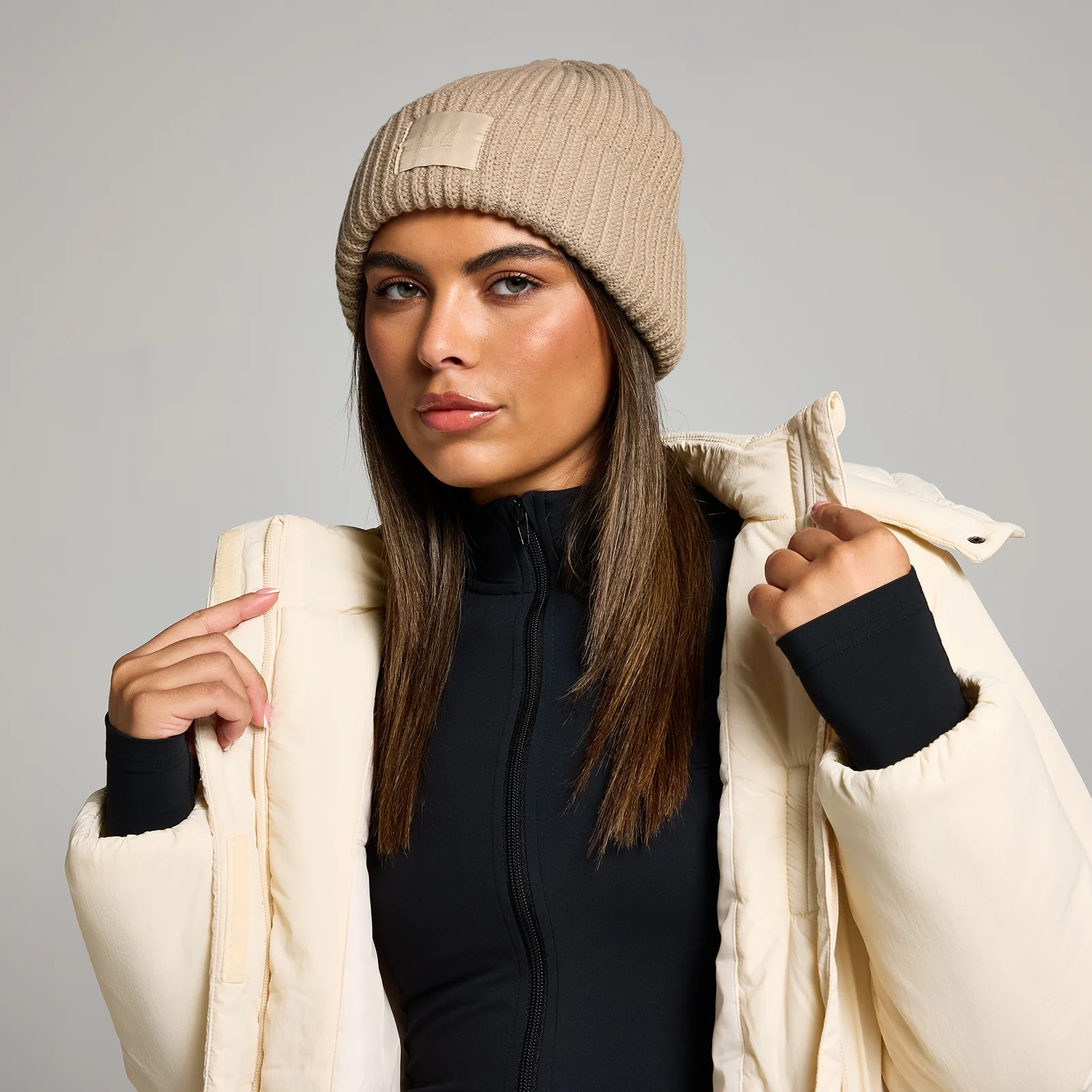 MP Knit Beanie Hat - Cashmere Image 1