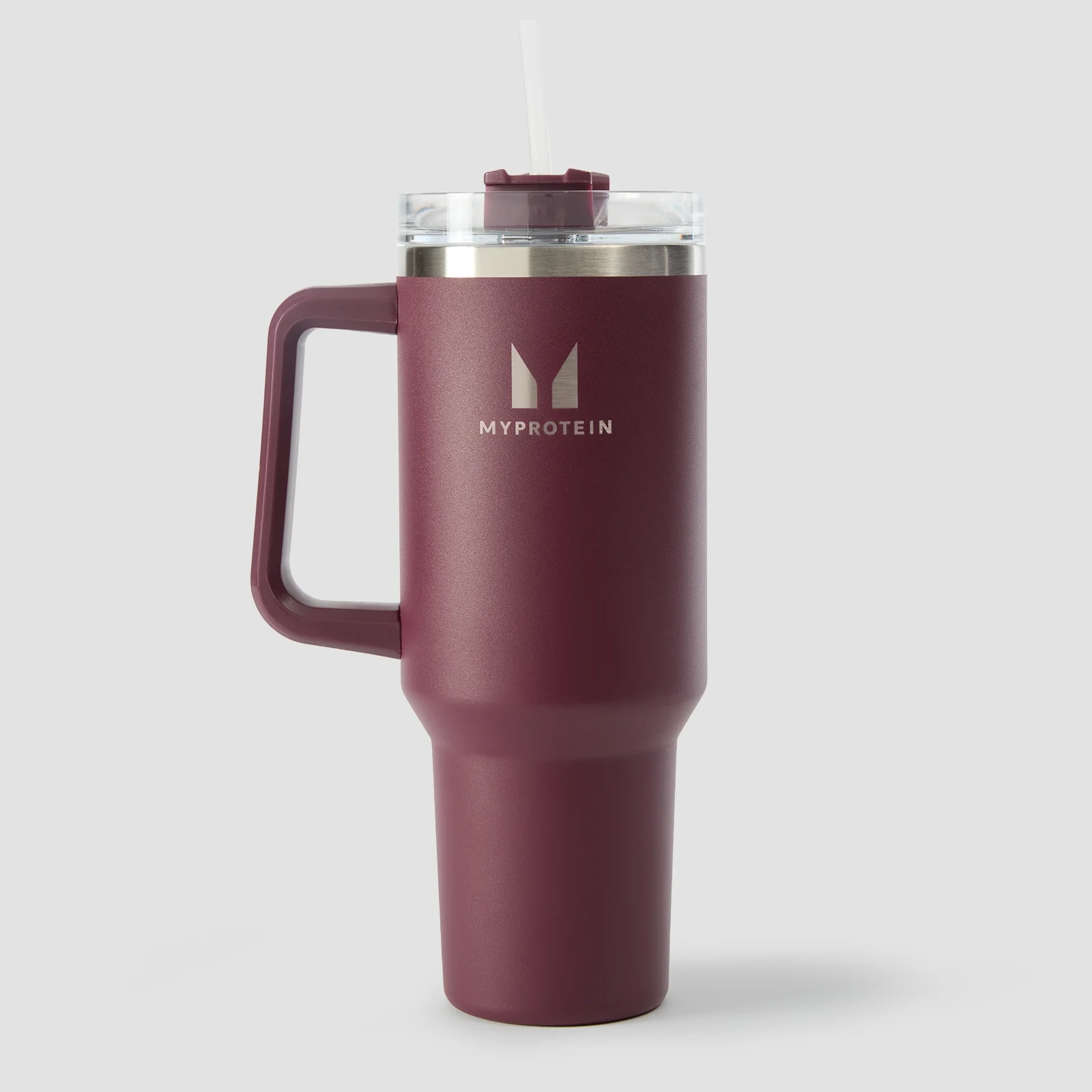 Myprotein Metal Side Handle Straw Bottle 1200ml - Deep Berry Image 1