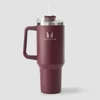 Myprotein Metal Side Handle Straw Bottle 1200ml - Deep Berry