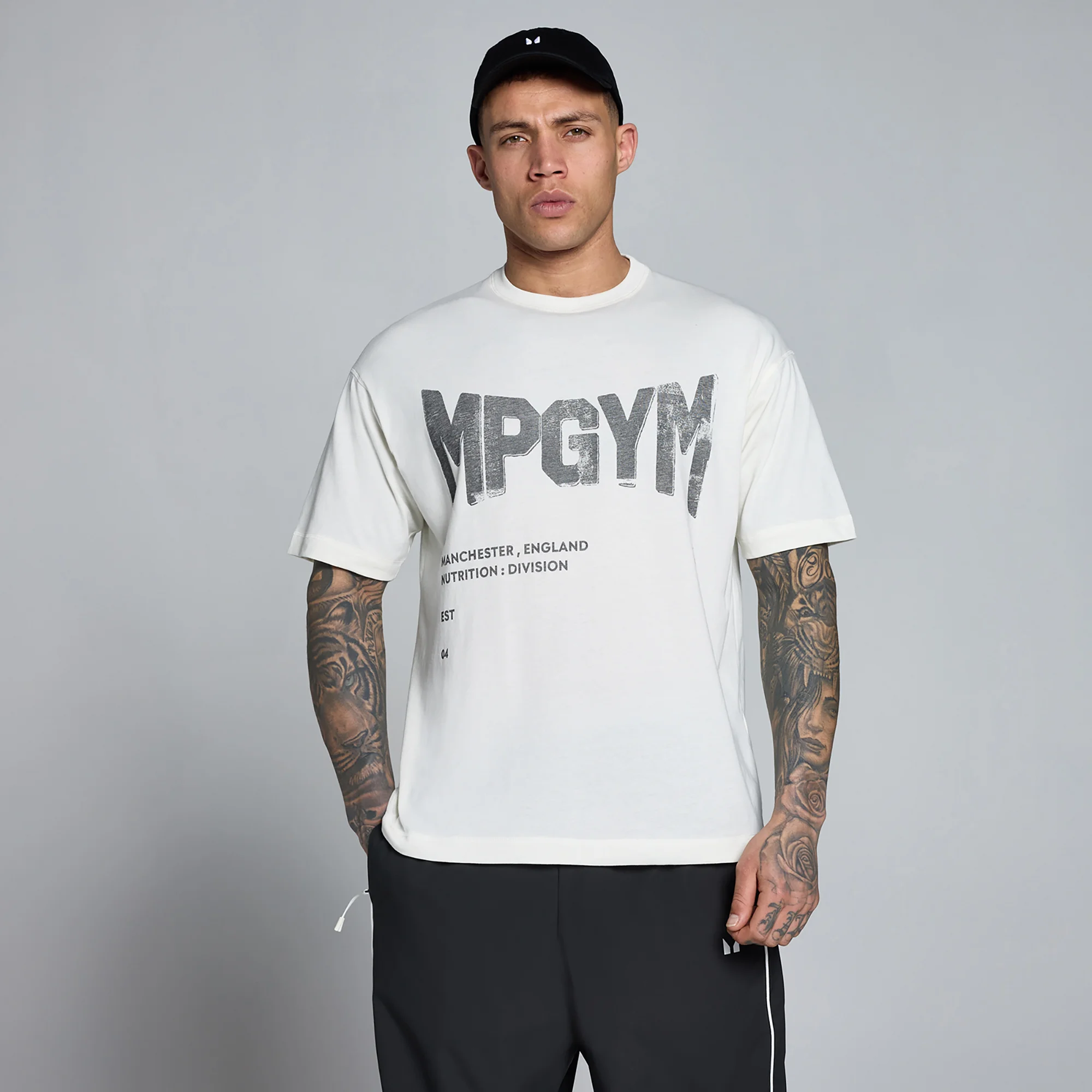 MP Men's Lift Burnout Cotton Graphic T-Shirt - Retro White - XS Image 1