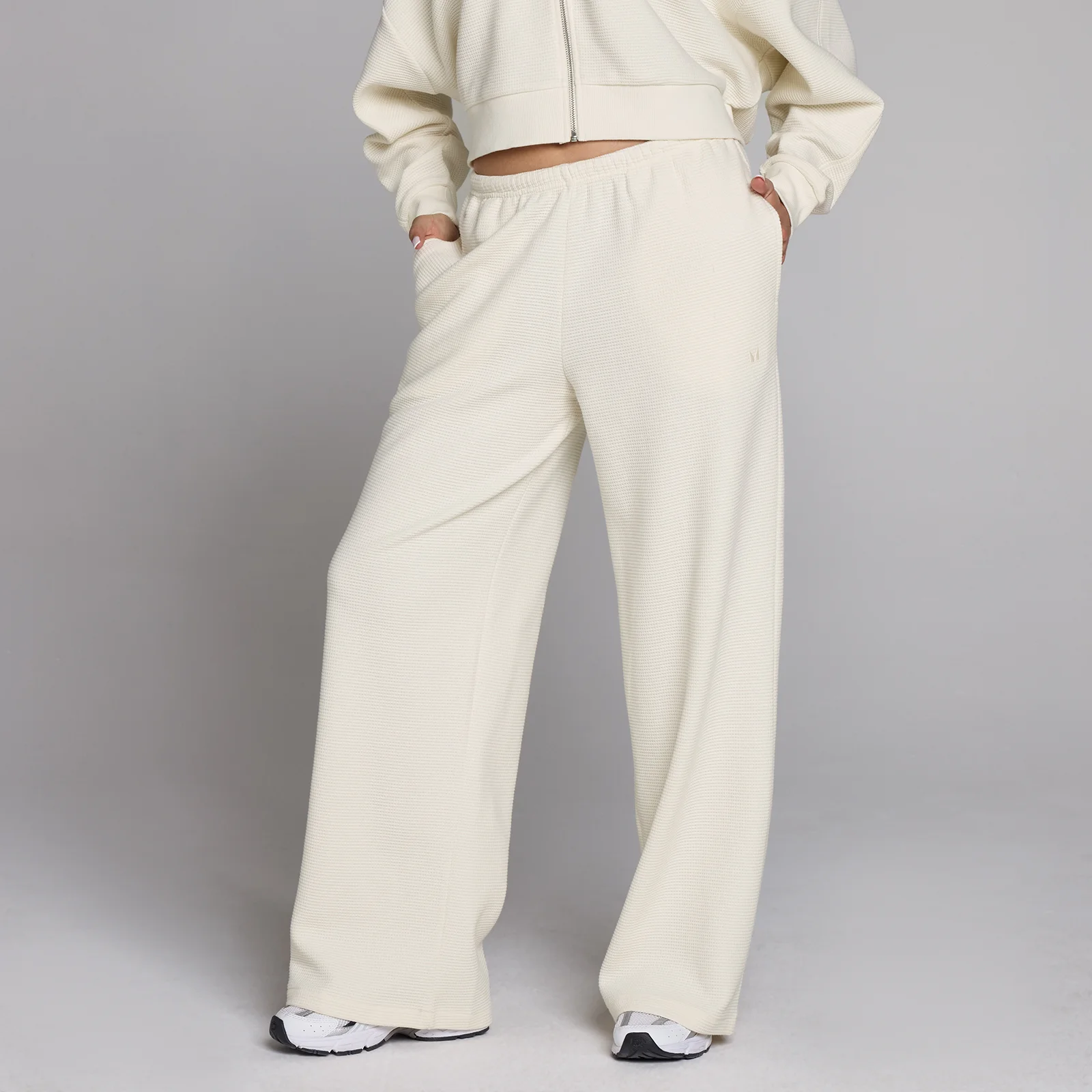 MP Women's Waffle Mid Rise Straight Leg Jogger - Ivory - XS Image 1
