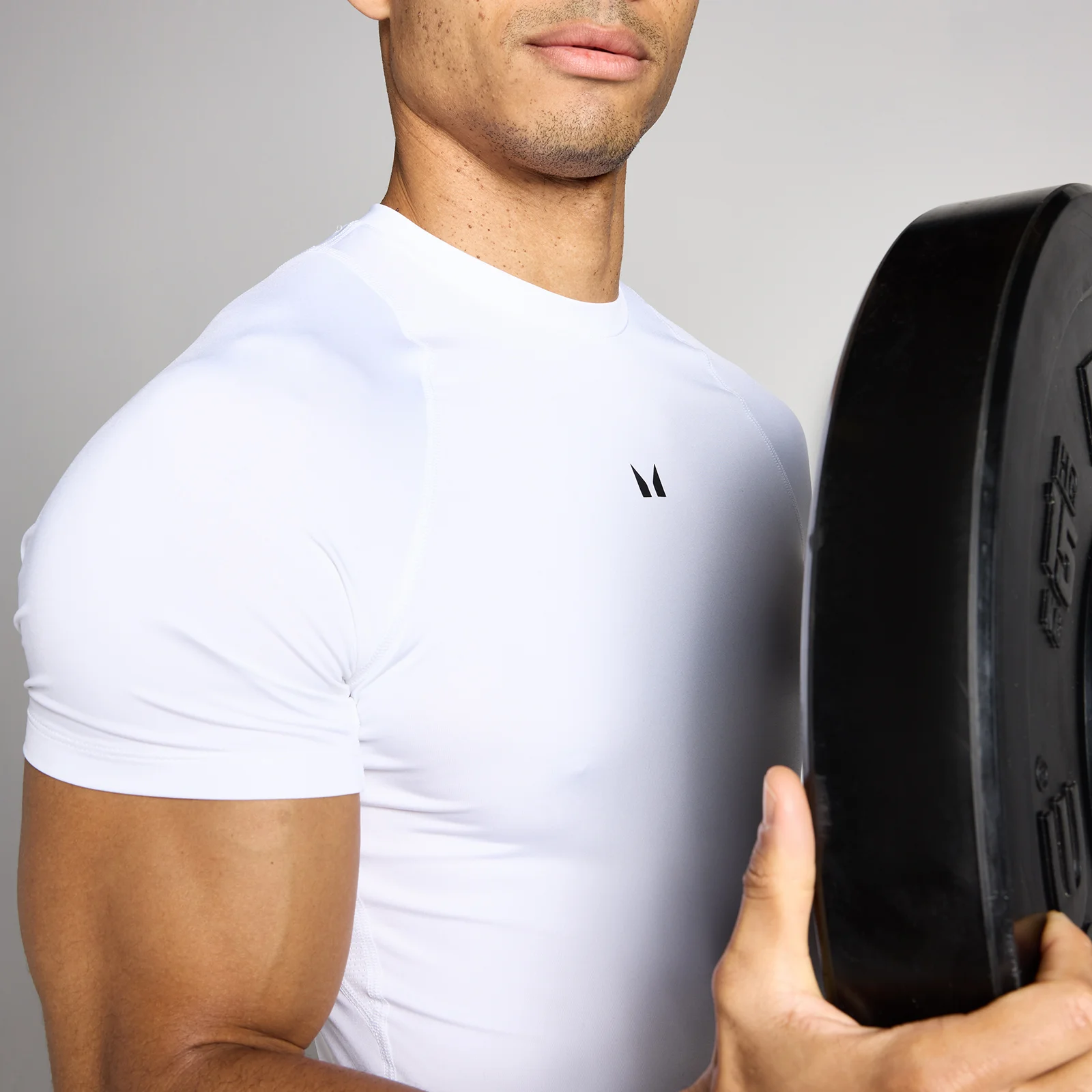 MP Men's Training Short Sleeve Baselayer - White - XXS Image 4