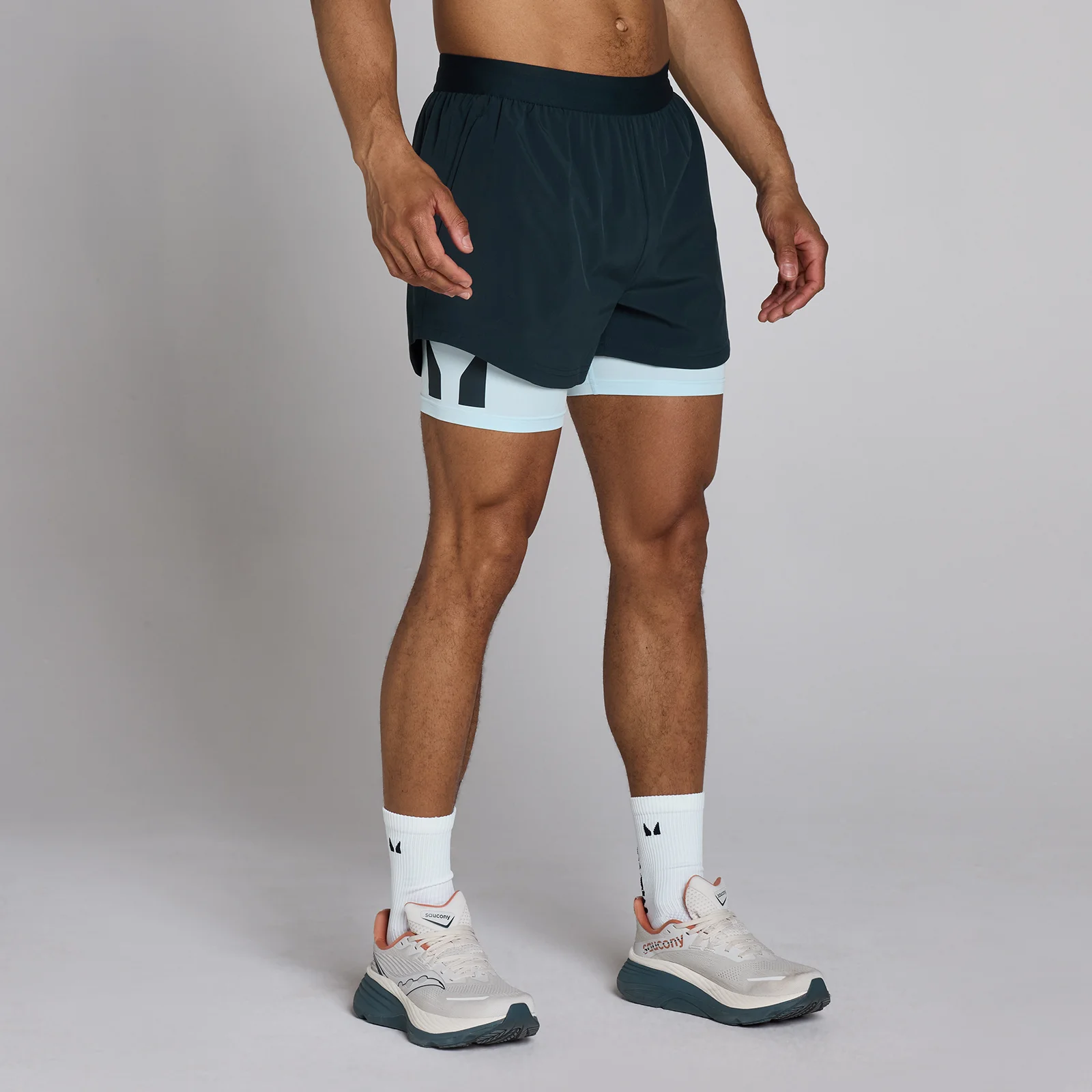 MP Men's Hybrid 5" 2-in-1 Shorts - Faded Blue - XS Image 1