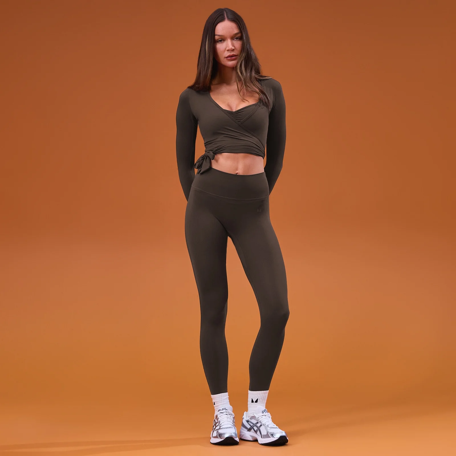 MP Women's Tempo Wrap Top - Cocoa - XS Image 1
