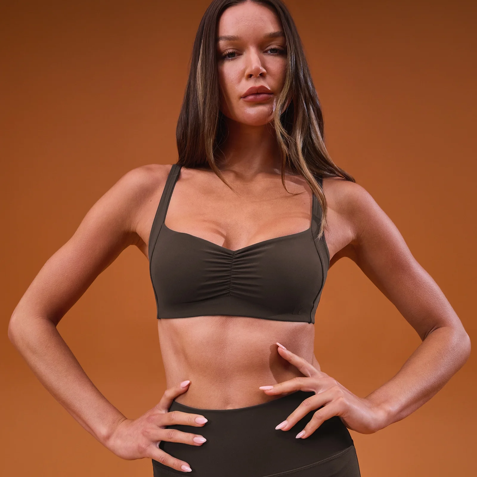 MP Women's Tempo Scrunch Minimal Sports Bra - Cocoa - XS Image 1