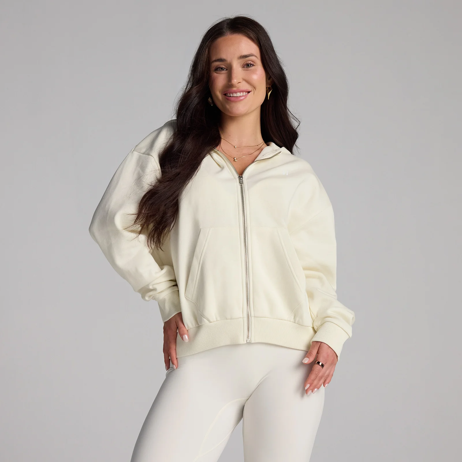 MP Women's Basics Zip Through Hoodie - Coconut - XS Image 1