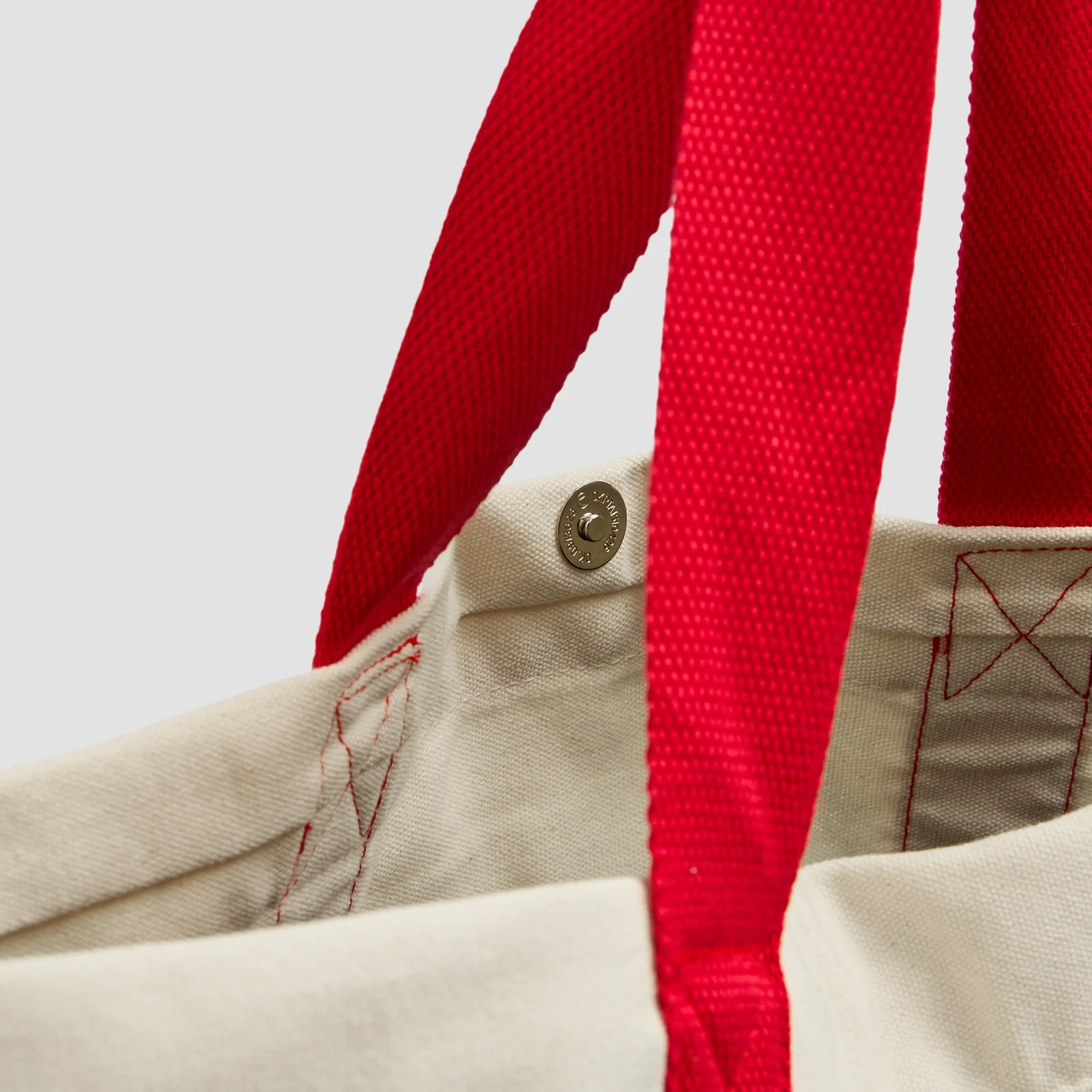 MP Two Tone Cotton Tote Bag - Natural Cotton/Chilli Image 5